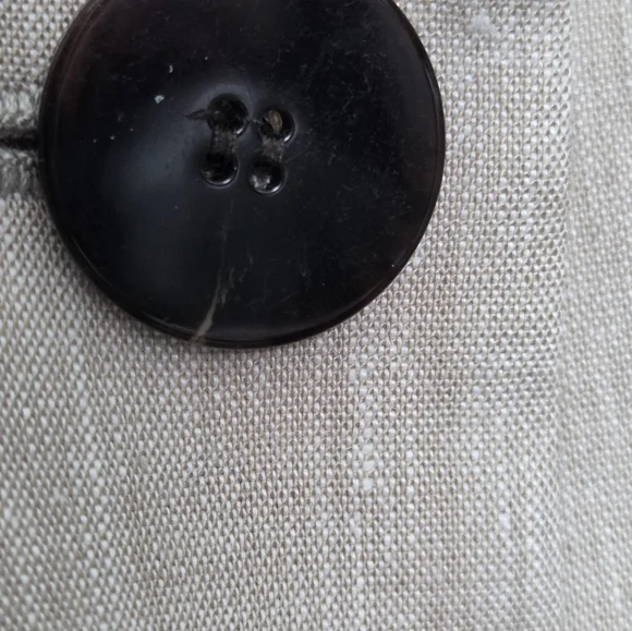 THEORY Piazza Tan Linen Blend Double Breasted Blazer Size 8 Summer Blazer - Picture 6 of 16